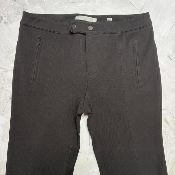 VINCE Skinny Pants SIZE 4 Black Stretch Ponte Ankle Trousers FLAW - Picture 9 of 14